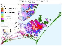 Moorehead City, Beaufort, Sea Level, North Carolina.  Sea level rise planning map