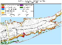 Most of Suffolk County, New York: sea level rise planning map