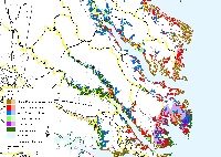 Northern Neck and Middle Peninsula, Virginia:  sea level rise planning map