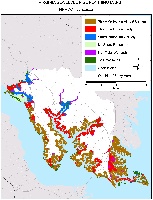 Lancaster County, Virginia.  Sea level rise 
					planning map