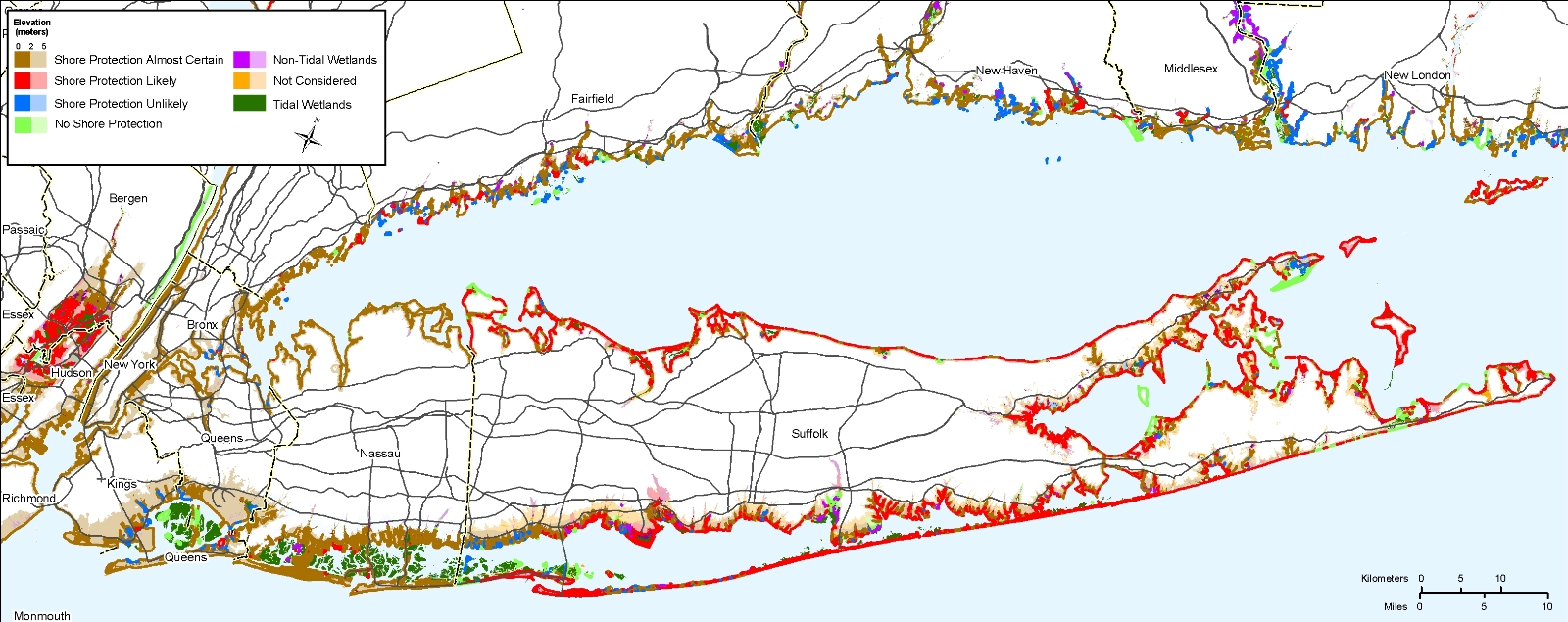 Long Island sea level rise planning map